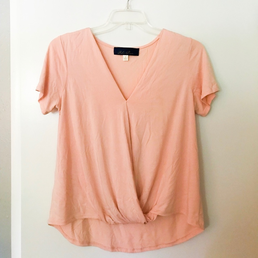 Blue Rain pink wrap blouse